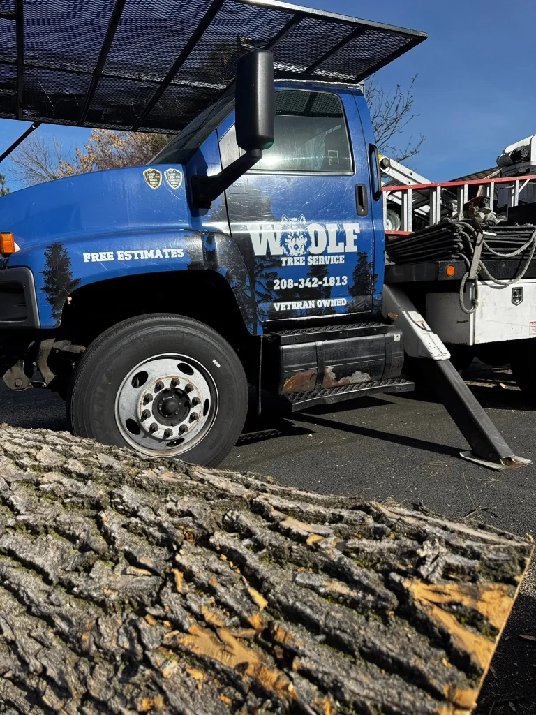 Woolf Tree Service crew working above the canopy